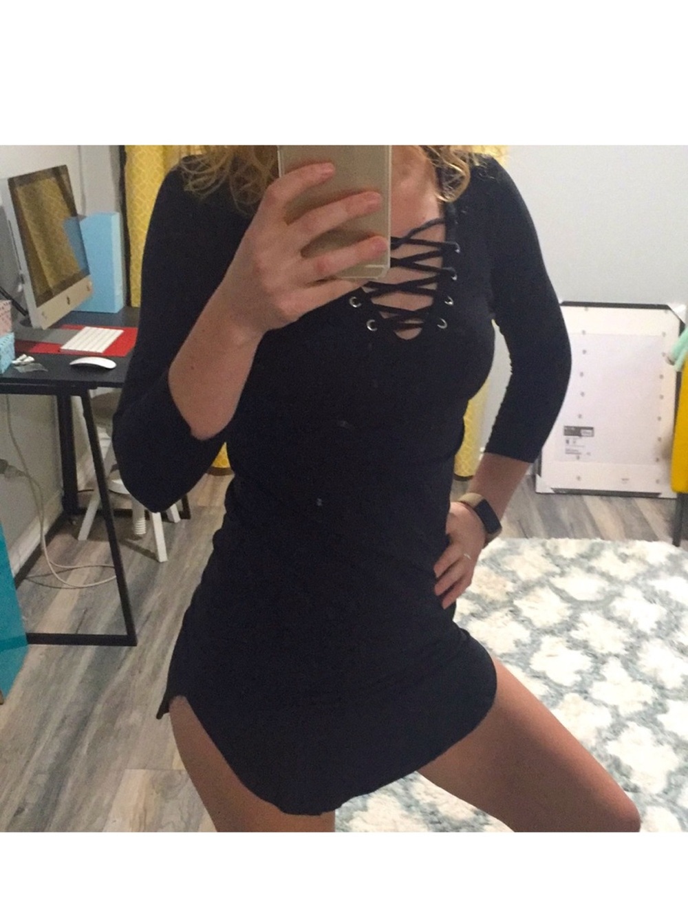 🖤HEART & HIPS~Sexy lace up mini Dress